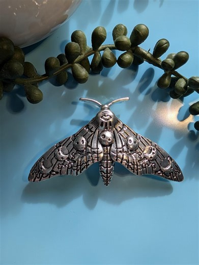 Moth Hair Clip | Silver Insect Barrette - Etsy