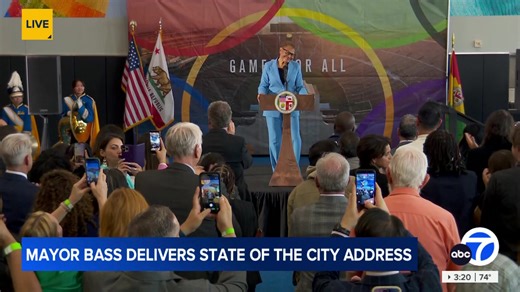 HAPPENING NOW: Los Angeles Mayor Karen Bass will deliver a State of the City address on Monday, and she's expected to highlight how the city is preparing for the world stage. Read more: https://abc7.com/18528168/ | ABC7