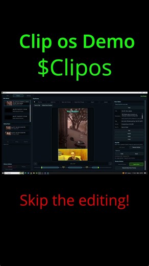 Clip OS Demo - Turn Gameplay Moments Into Shorts | $CLIPOS