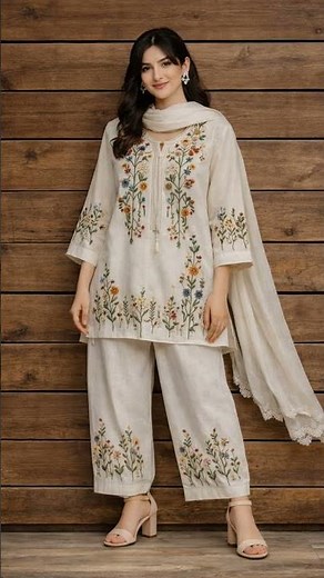 :Vibrant Mixed Color Dress Designs | Pink, Blue, Grey & White Outfit Ideas