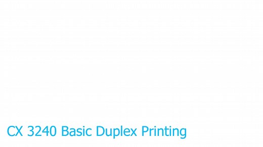 FUJIFILM CX 3240: Basic Duplex Printing