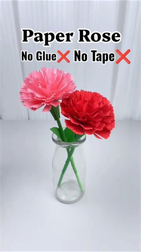 😍How to Make a Paper Rose 🌹 No Glue ❌ No Tape ❌ #rose #diy