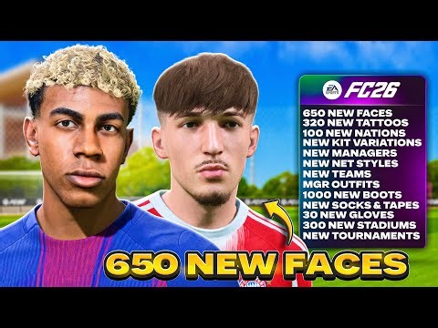 EA FC 26 MOD! 970 FACES & TATTOOS ADDED, 100 NEW NATIONS, STADIUMS, LOW SOCKS & ANKLE TAPES MOD ETC!