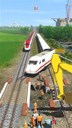 Kereta Api Cepat Pindah Lintasan Rel Di Jembatan Putus #train #railtrack #railroad #railway
