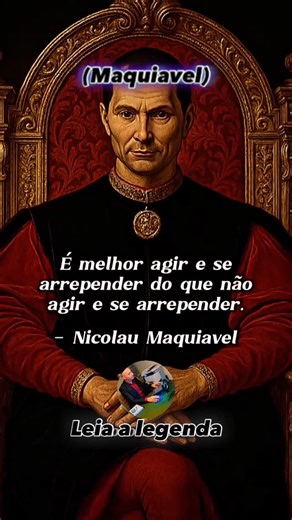 Bem estar saúde mental 🗣️ on Instagram: "É melhor agir e se arrepender do que não agir e carregar o peso eterno da dúvida. Maquiavel entendia isso com clareza: a fortuna favorece os audazes, não os paralisados pelo medo. Quem espera certeza absoluta nunca se move e quem não se move já decidiu perder. Toda indecisão prolongada corrói por dentro. A neuropsicologia mostra que o arrependimento por inação ativa circuitos de ruminação no córtex pré-frontal medial, alimentando ansiedade, culpa e autos