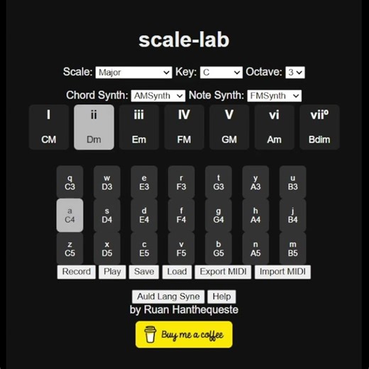 Auld Lang Syne - chords and melody demonstrated with Scale-Lab