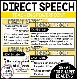 Direct Speech Quotation Marks PowerPoint - Guided Teaching