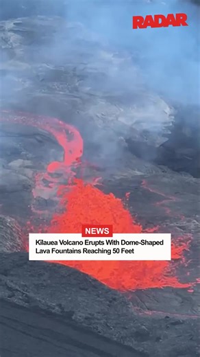 Kīlauea Volcano erupted with dramatic dome-shaped lava fountains reaching up to 50 feet, creating a stunning display in Hawaii. (🎥: TMX)
