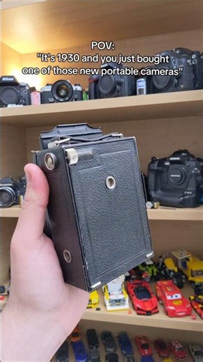 folding cameras were so cool #retrotech #filmphotography / track is Pulsewidth - Aphex Twin
