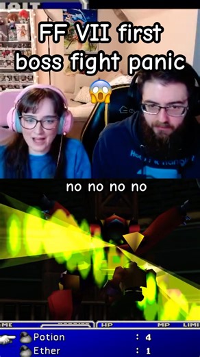 FF VII first playthrough boss fight panic 😱 #ff #ffvii #finalfantasy #finalfantasyvii #gamingshorts