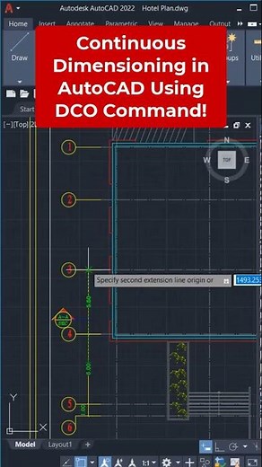 Continuous Dimensioning in AutoCAD Using DCO Command! 📏⚡