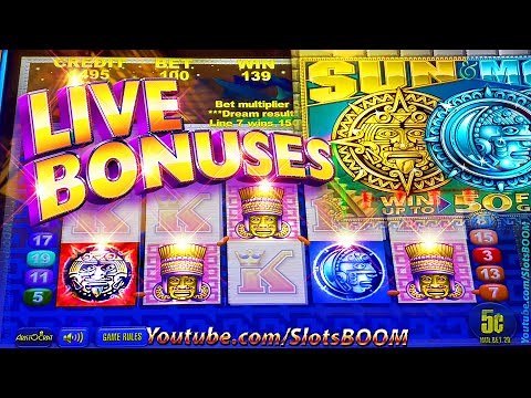 LIVE BONUSES ON SUN & MOON SLOT - 5c ARISTOCRAT GAMING IN CASINO