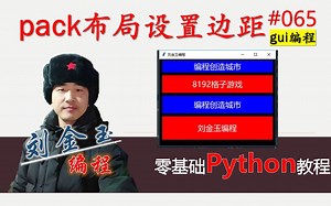 零基础Python教程065期 gui编程pack布局设置控件边距，让控件更美观