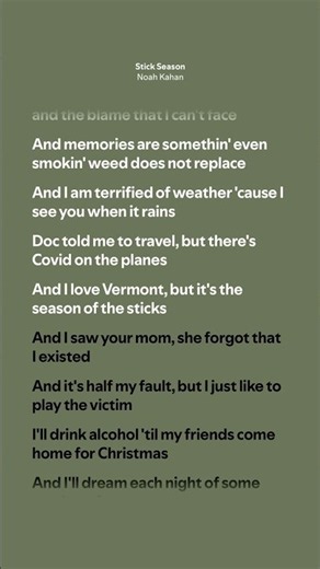Stick Season - Noah Kahan (Lyrics)