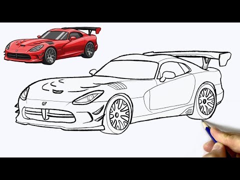 How to Draw a Dodge Viper Front View | Easy Step by Step Supercar Drawing Tutorial