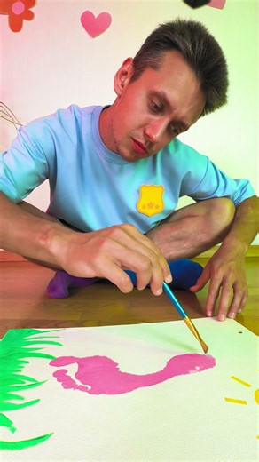 👣💖 DIY Footprint Painting! 🎨 Cool Art for Kids! 🪄