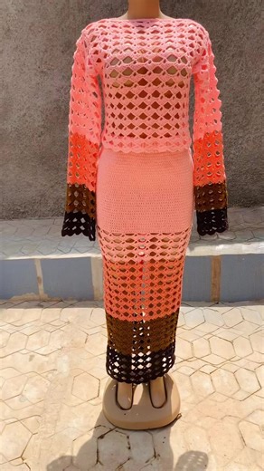 Sunset Melanin🌅🤎✨ it comes with a Free pair of crochet fleur earrings. Available on preorder, send a dm to get yours☺️ #crochet #ootd #crochet2pieceset #creatorsearchinsight2026 #crochetoutfitideas