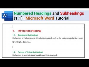 Numbered Headings and Subheadings | Microsoft Word Tutorial