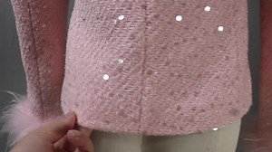 Custom Pink Sequin Jacket: Faux Fur Trim, Formal Occasion Wear - Etsy