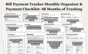 4-year Financial Organization Planner — Bills Calendar Savings Gifts Monthly Check-ins (printable PDF) - Etsy Canada