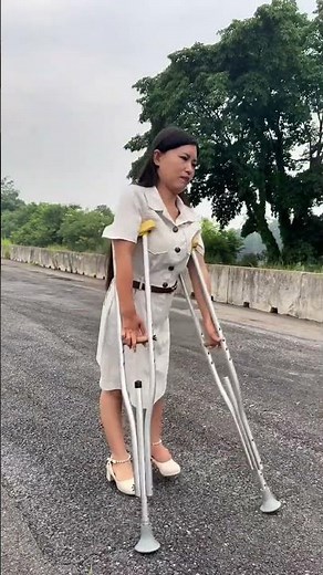 Maria polio woman showing how hard it is to walk with polio legs