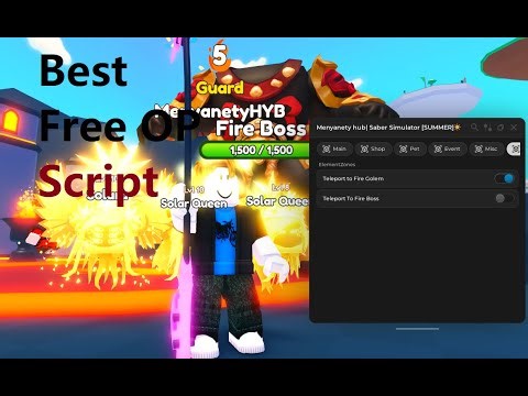 Saber Simulator [PT 2]☀️| Free Script Menyanety HUB Auto Farm Fire Elements