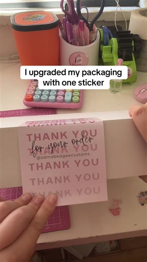 I made custom box sealer stickers because plain packaging always felt unfinished. It’s such a small detail, but sealing a box with a branded sticker instantly makes the order look more professional and intentional. If you run a small business, little things like this actually make your packaging stand out. #stickers #customstickers #stickershop #stickerdesign #customdesign