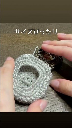 Seriaのラメ糸で、あるもののケースを編んでみた #かぎ針編み #ハンドメイド #100均毛糸 #Seria毛糸 #ポーチ