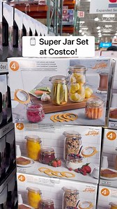 🫙 Super Jar Set at Costco! This set features four high quality jars and eight extra seals! Sizes include: 48oz, 32oz, and two 16oz jars! They’re great for canning and food storage! ($24.99) #costco #jars #jarset | Costco Buys