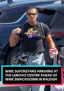 Fraxiom (Axiom & Nathan Frazer), The Motor City Machine Guns (Alex Shelley & Chris Sabin), & Kit Wilson arriving at the Lenovo Center ahead of WWE Smackdown in Raleigh, North Carolina @WWE @Kit Wilson #WWE #WWEWrestling #ProWrestling #Wrestling #WWF