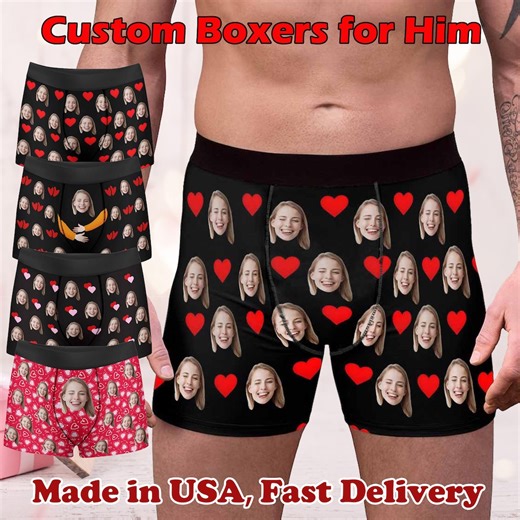 Personalized Face Boxer Briefs, Custom Photo Underwear, Christmas Gifts - Etsy Australia