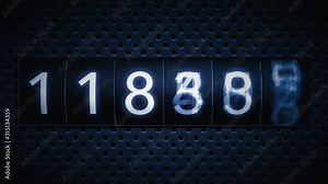 Running Odometer Up and Down. Concept Industrial Technology Animation.