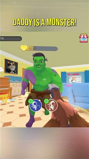 Tricky Monkey: House Prankster - DADDY IS A MONSTER!! #shorts #shortsfeed