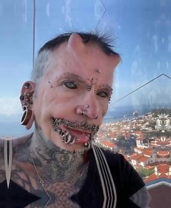 41K views · 56 reactions | WORLD RECORD: This man has over 560 piercings on his body, which earned him a world record  In addition to the piercings, he has horn-shaped implants in his forehead a… | VietSoftware International | Facebook