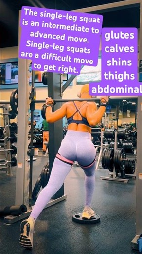 The single-leg Split squat works the following muscles:glutes, calves, shins, thighs and abdominals.