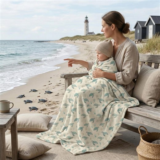 Sea Turtle Blanket, Ocean Nursery Decor, Watercolor Turtle Wrap - Etsy