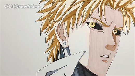How to draw Genos from One-Punch Man step by step (Easy to draw anime) | mcpainted