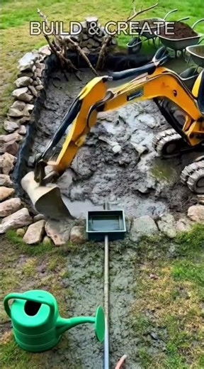 Algae Choked Koi Pond → Crystal Clear Natural Biop #shorts #build #abandonedrestoration #fyp