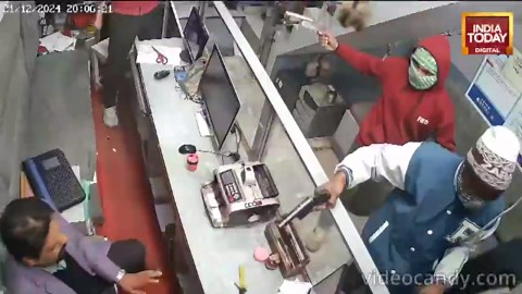 Robbery caught on cam: Masked men loot Rs 1.5 lakh from UP mini-bank at gunpoint
