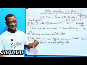 2026 JAMB & WAEC TUTORIALS (part 1)