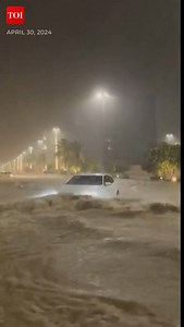 9.4K views · 76 reactions | Watch | Schools shut in several regions as rain causes flash floods in #SaudiArabia, the latest instance of heavy rains disrupting life in the desert Gulf. Videos show partially submerged cars struggling to drive through standing water in the central region of Qassim, one of the areas hit hardest overnight. | The Times of India | Facebook