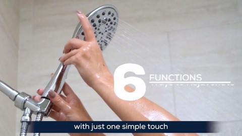 SparkPod 6 Spray Setting High Pressure Hand Held Shower Head - 6" Wide Angle Handheld Shower Head Set with Brass Swivel Ball Bracket and 70 Inch Long Hose - Luxury Design (Luxury Polished Chrome)