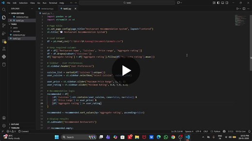 #datascience #machinelearning #pythonprogramming #recommendationengine #cognifyztechnologies #learninginpublic #studentlife #projects | Kannagi M