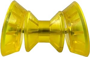 3 Inch 4 Inch Boat Trailer Roller Assembly Bow Stop Bell Roller with 1/2 Inch Shaft PVC Material Amber Color