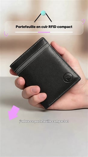 Frédéric&Johns – Portefeuille Homme Femme RFID en Cuir Véritable – Petit Portefeuille Compact, Porte-Monnaie Sécurisé, Idéal pour Carte Bleue, Pièces Euro et Billets. Modele Dallas #portefeuille #cuir #hommestyle #ideecadeau #cadeau