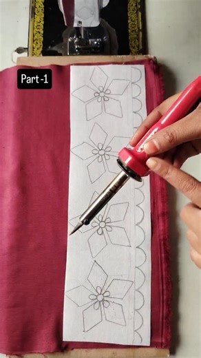 Stitching Vibes on Instagram: "“Simple sewing machine se velvet cutwork flower design 😍🔥” Simple sewing machine se banaya gaya yeh velvet cutwork floral border design bahut hi elegant aur premium look deta hai 💖 Is design ko aap trouser bottom, suit daman, kurti border, palazzo ya blouse border par easily bana sakte ho ✨ #velvetcutwork #cutworkdesign #embroiderydesign #velvetembroidery #sewingreels #tailoringreels #stitchingvideo #handembroidery #borderdesign #ethnicweardesign #indianfashion 