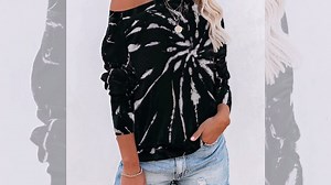 Watch tie dye sweatshirt for women on Amazon Live