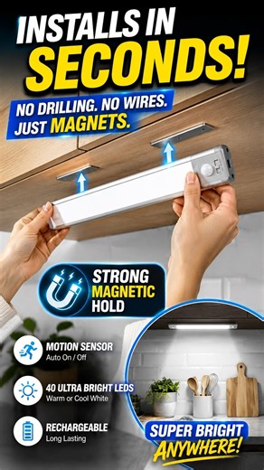 This Magnetic LED Light Installs in Seconds — No Drilling, No Wires!