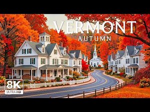 Vermont Autumn 8K | A Timeless New England Dream – Stowe, Green Mountains & Covered Bridges