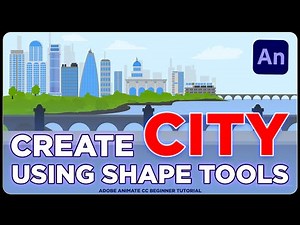 Create a simple cityscape using Shape Tools in Adobe Animate CC | Beginner tutorial
